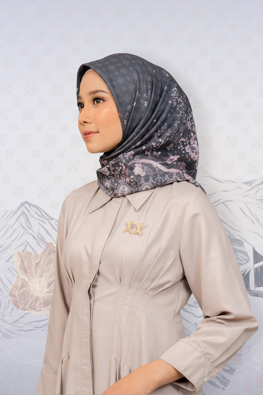 Meera Scarf Carbon Charcoal