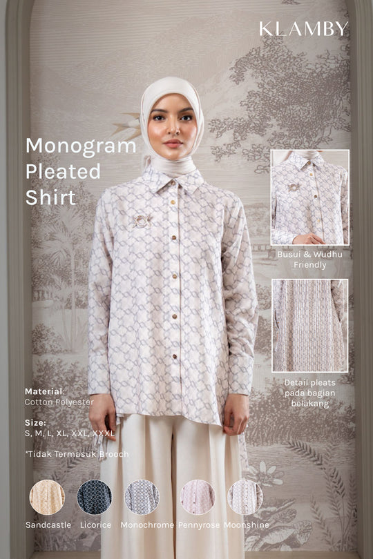 Monogram Pleated Shirt Monochrome
