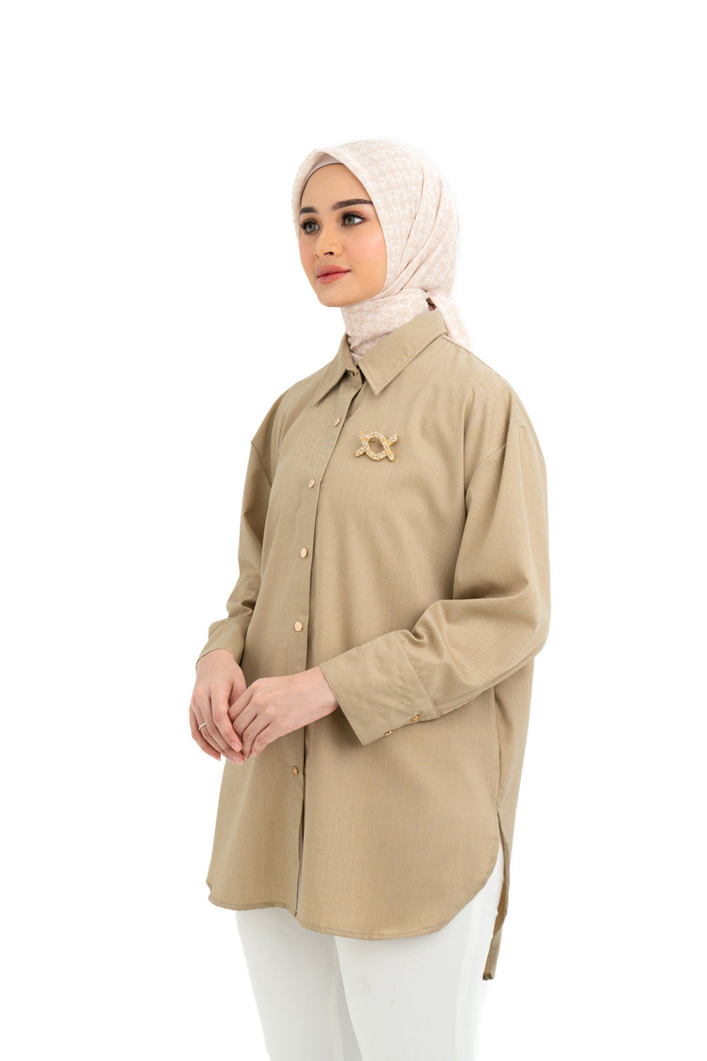 Kemeja Shanaz (Minor) Beige Tan