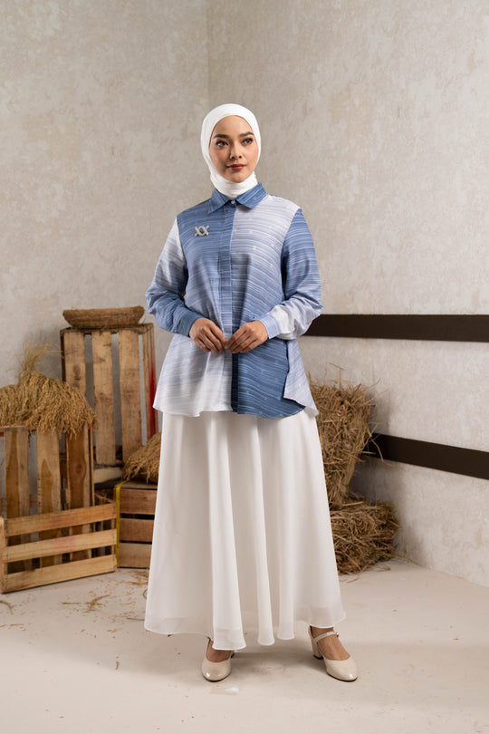 Sawarna Stripes Shirt Mazarine