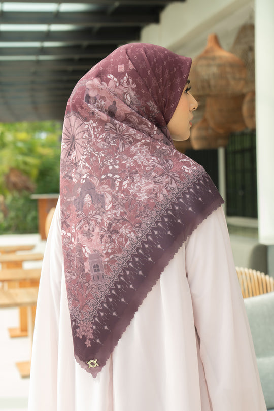 Cassia Scarf Syar'i Mahogany - Wearing Klamby