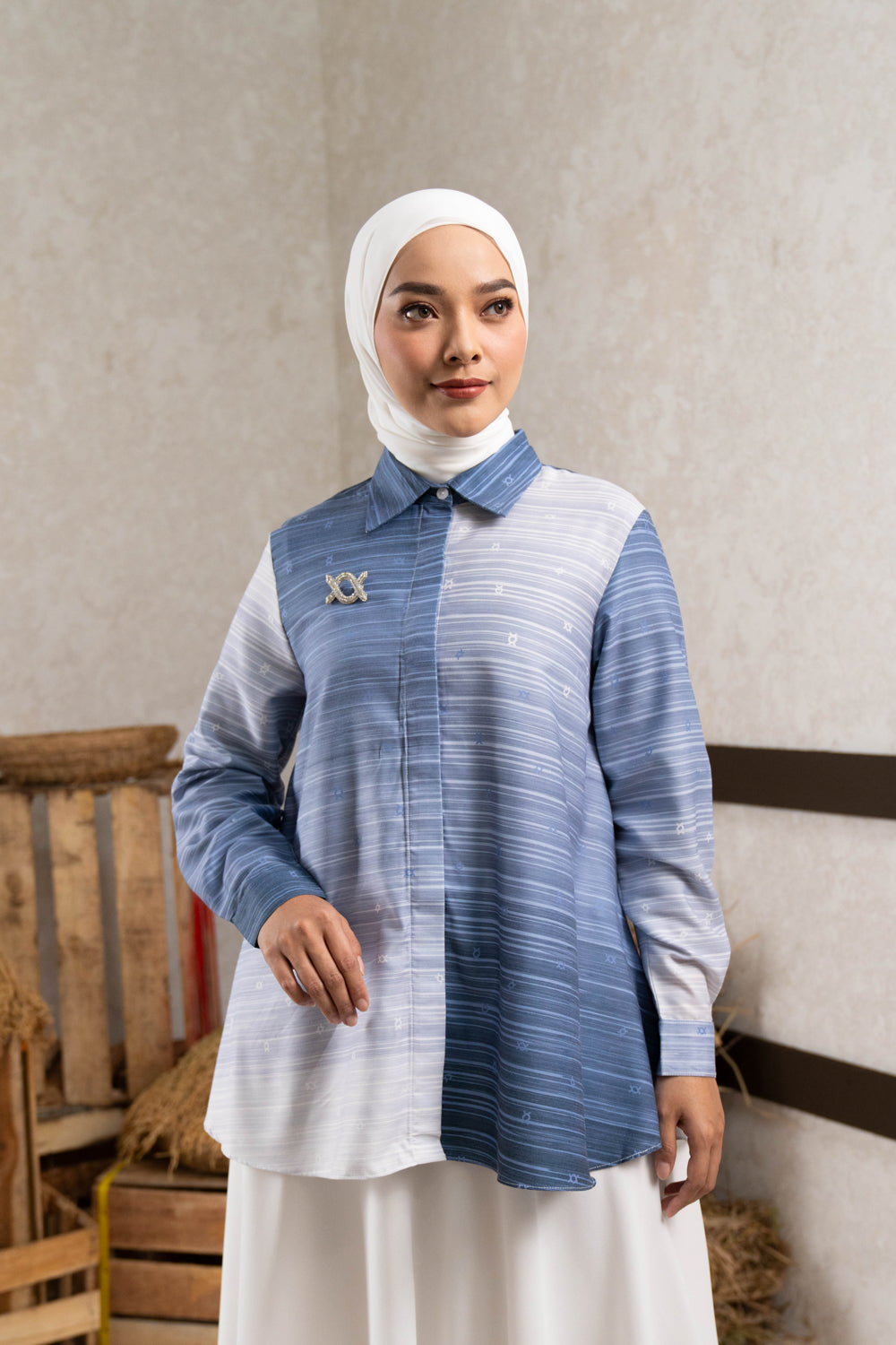 Sawarna Stripes Shirt Mazarine