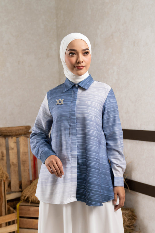 Sawarna Stripes Shirt Mazarine