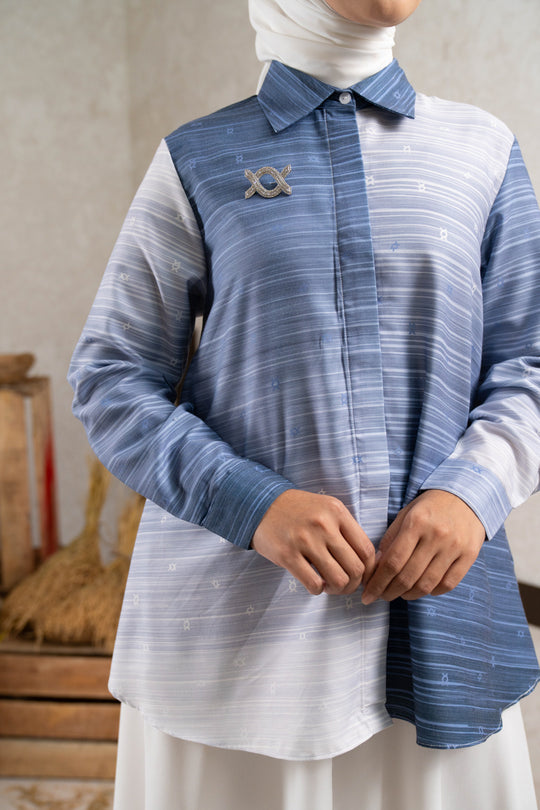 Sawarna Stripes Shirt Mazarine