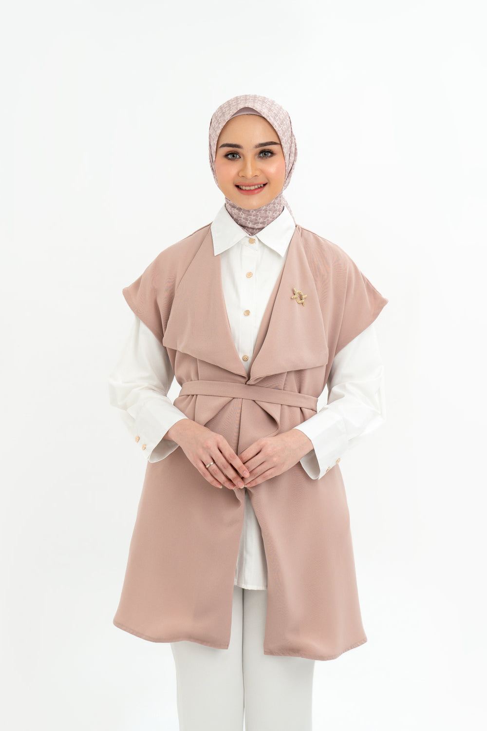 Shara Outer Vest Dusty Rose