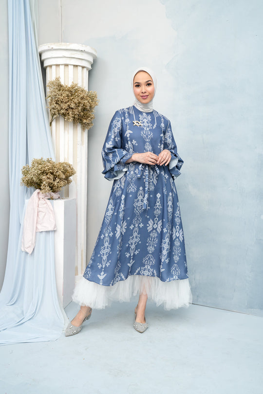 Lingga Dress (Minor) Biru Nila - Wearing Klamby