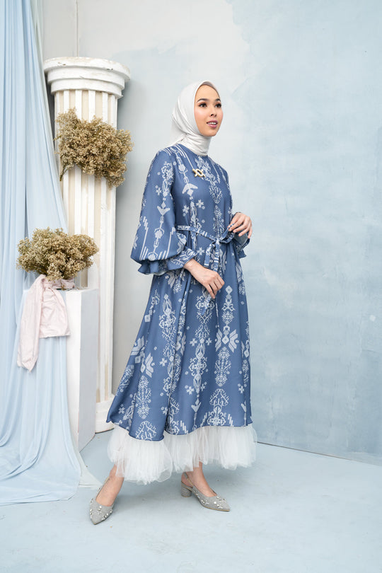 Lingga Dress (Minor) Biru Nila - Wearing Klamby