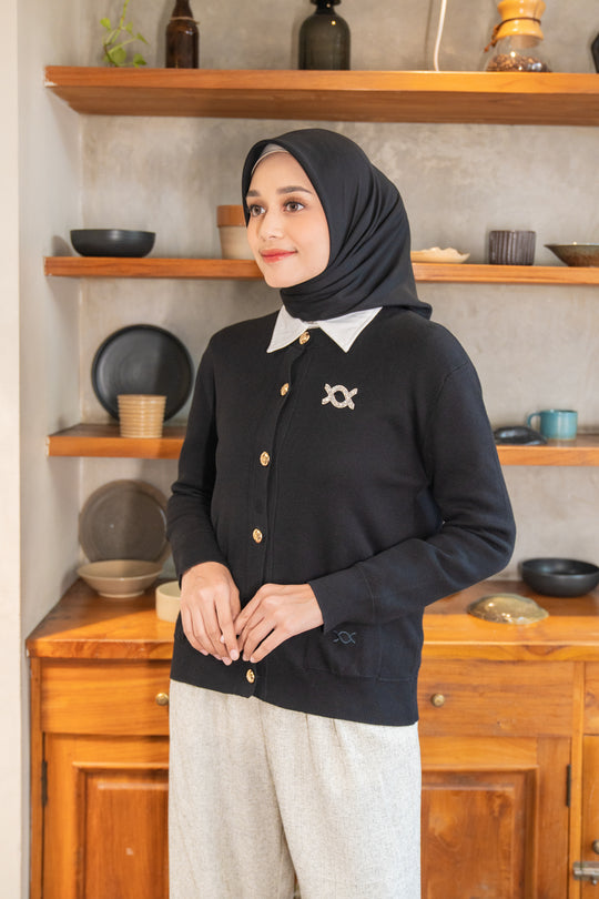 Elena Knit Cardigan Black Salute