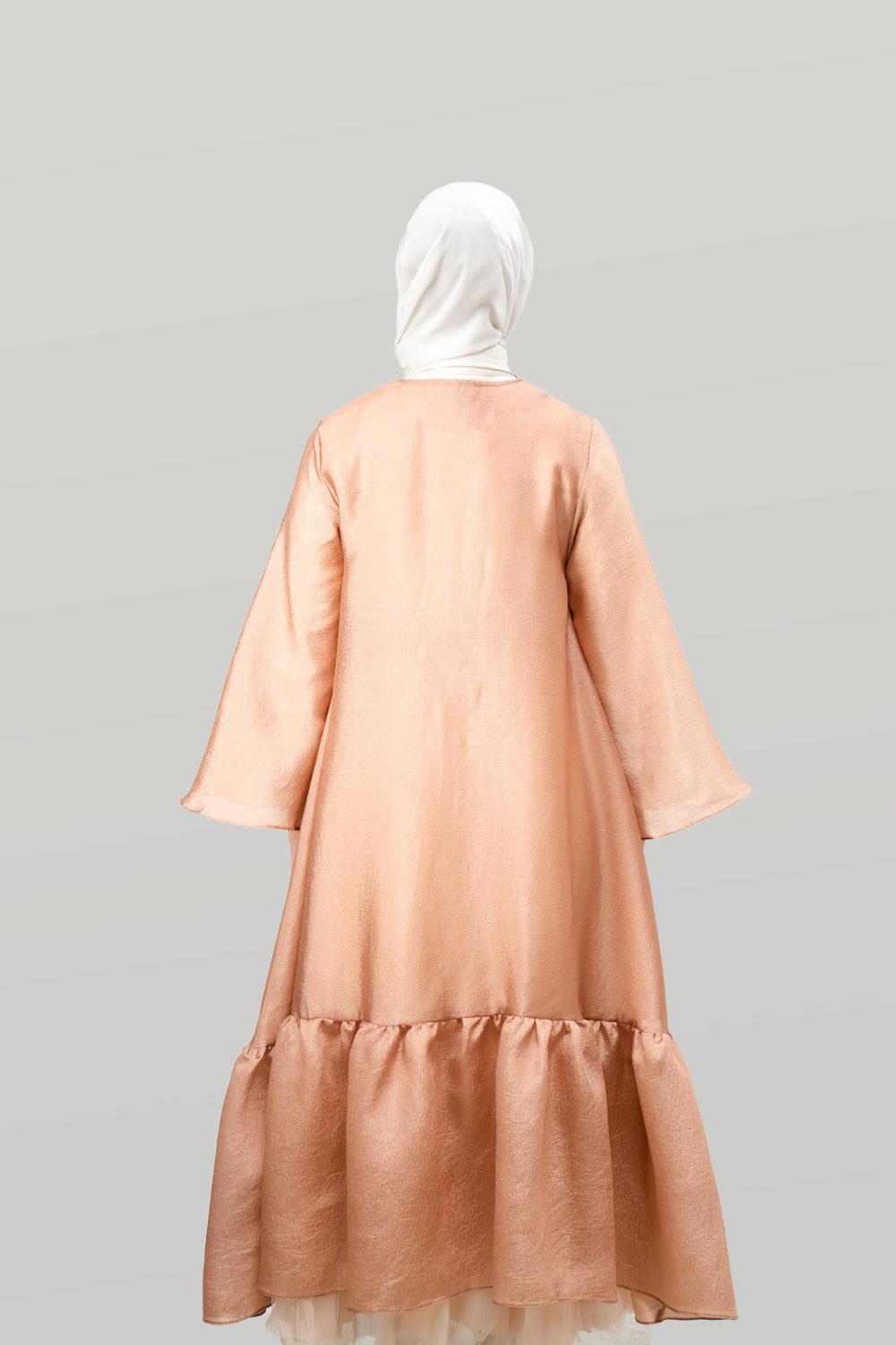 Aerish Abaya Outer Chesnut - Wearing Klamby