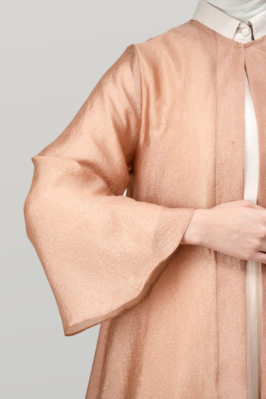 Aerish Abaya Outer Chesnut - Wearing Klamby