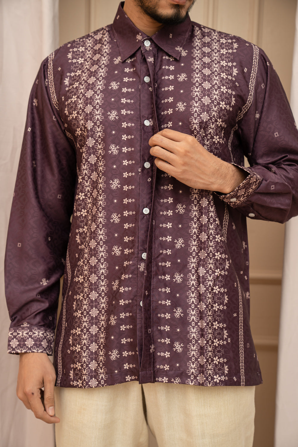 Magani Long Shirt Men Luster