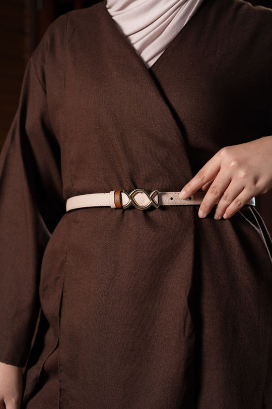 Monogram Mini Belt Honey Brown-Blush