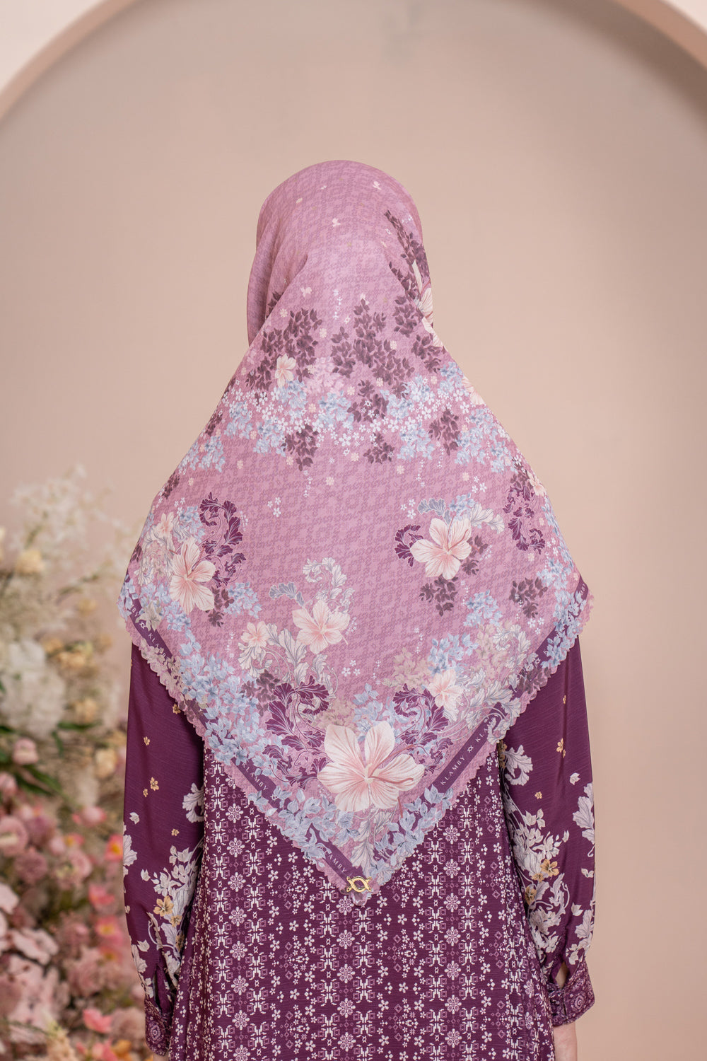 Rissa Scarf Syar'i Rosy Glam - Wearing Klamby