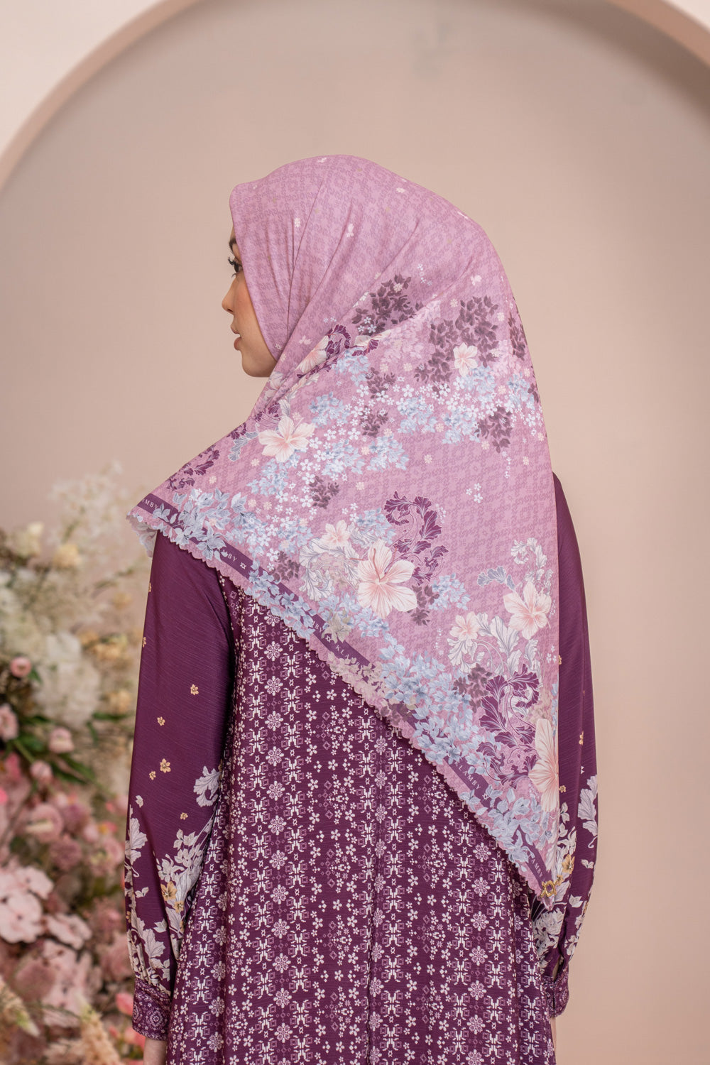 Rissa Scarf Syar'i Rosy Glam - Wearing Klamby