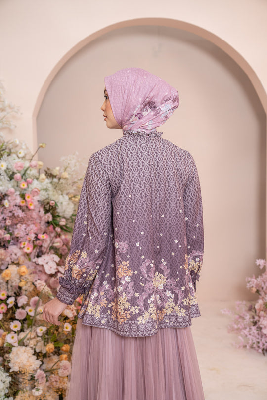 Rissa Blouse Set Syar'i Deep Mulberry - Wearing Klamby