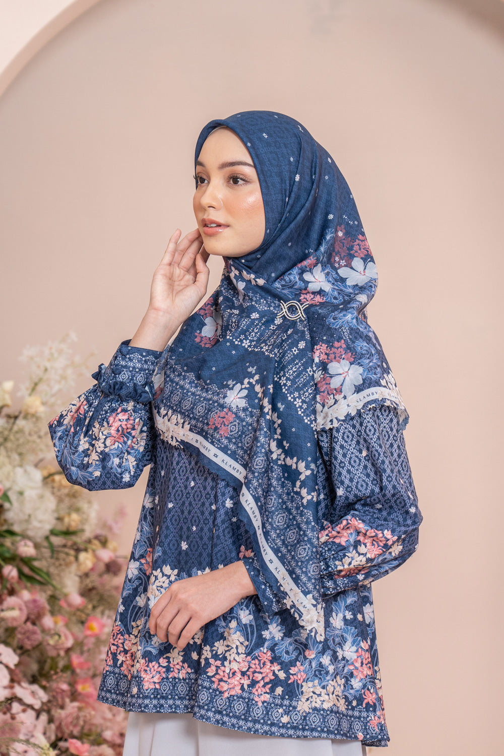 Rissa Scarf Syar'i Ocean Pearl - Wearing Klamby