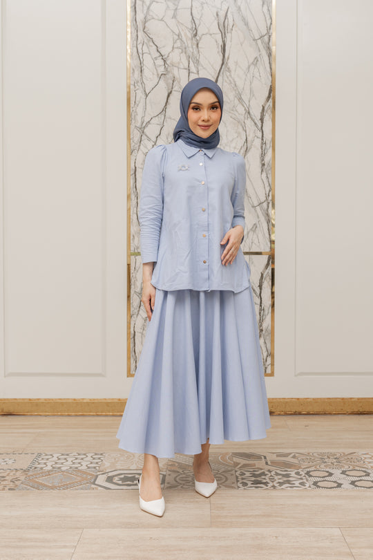 Letisha One Set Dusk Blue - Wearing Klamby