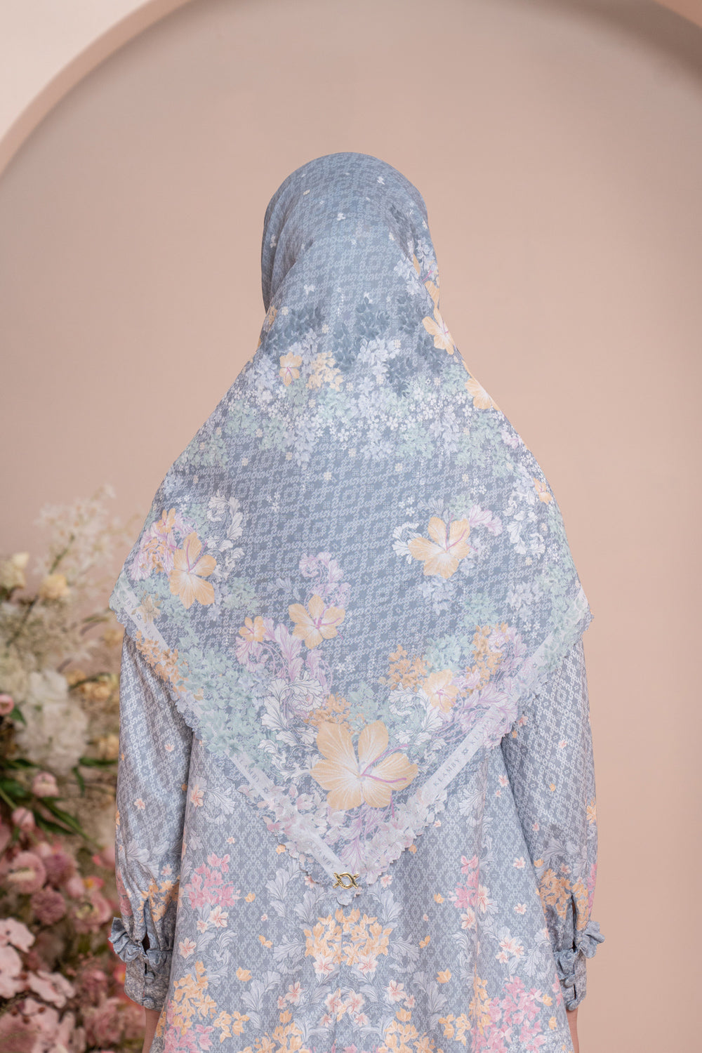 Rissa Scarf Syar'i Silver Hush - Wearing Klamby