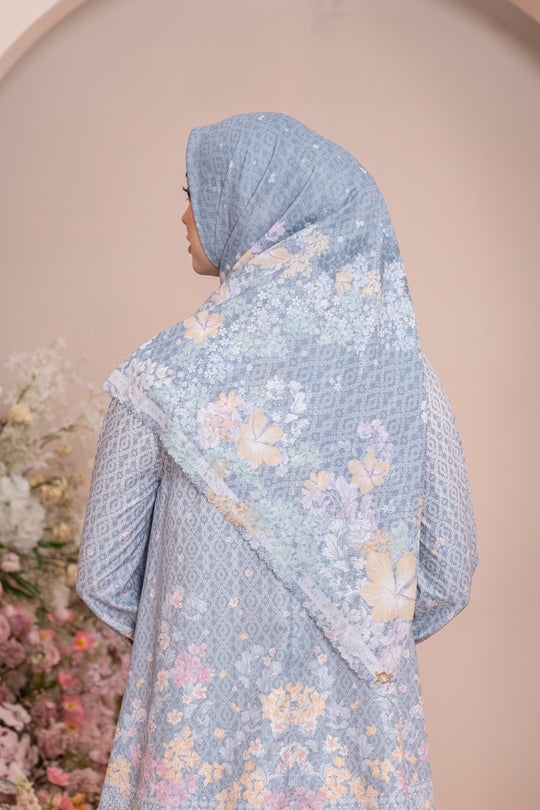 Rissa Scarf Syar'i Silver Hush - Wearing Klamby