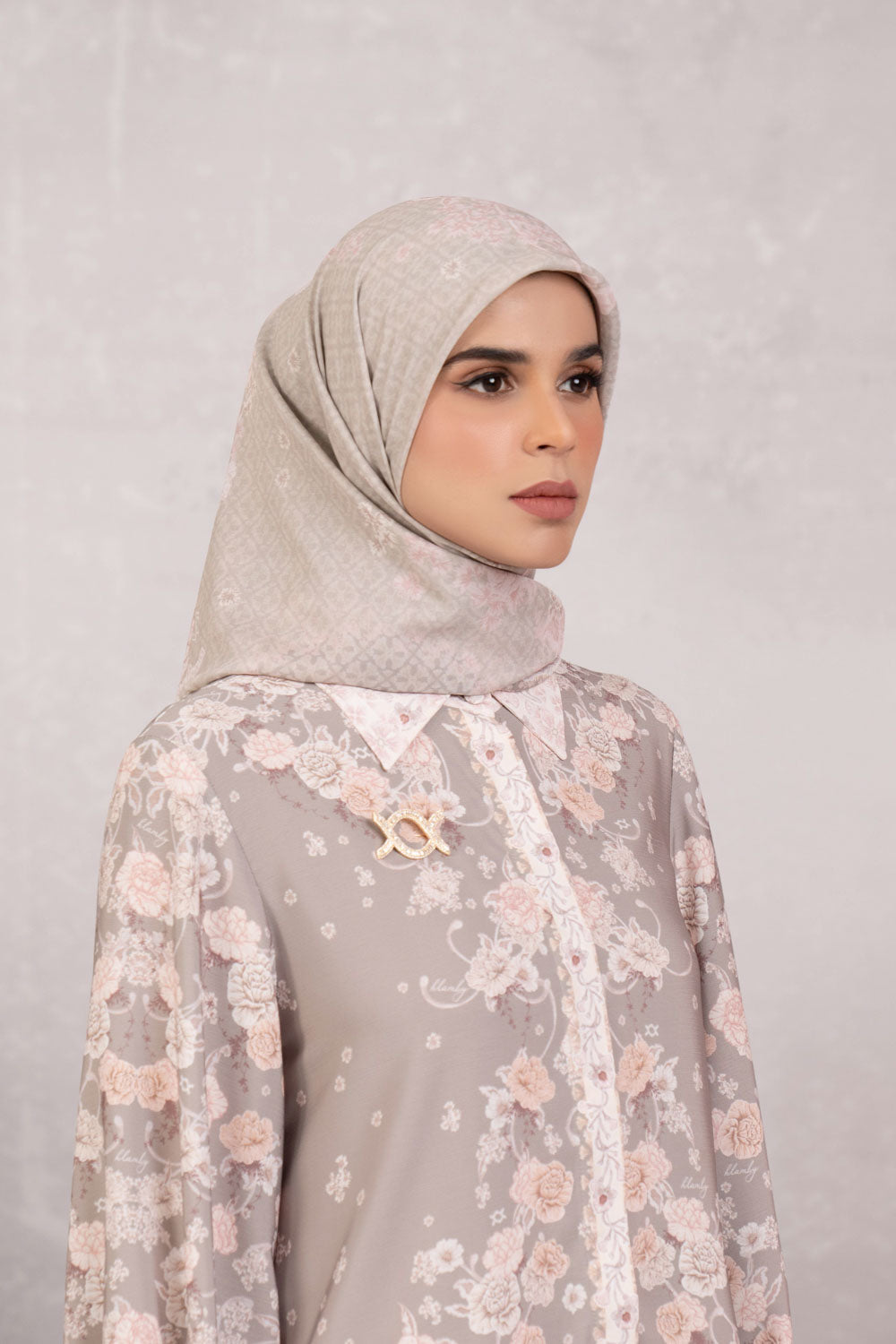 (Early Booking) Marjorie Dress & Scarf Set Most Taupe