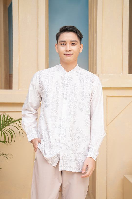 Malqaf Long Shirt Men Snowy Pearl