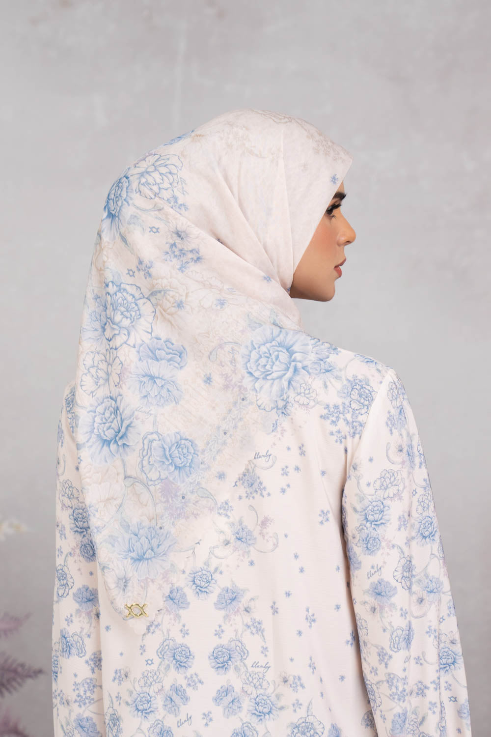 (Early Booking) Marjorie Shirt & Scarf Set Sky Mist