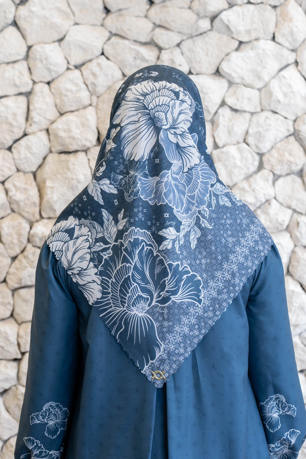 Leysha Shirt & Scarf Set Lunar Blue