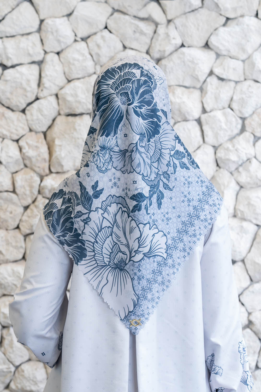 Leysha Shirt & Scarf Set Cloudy White