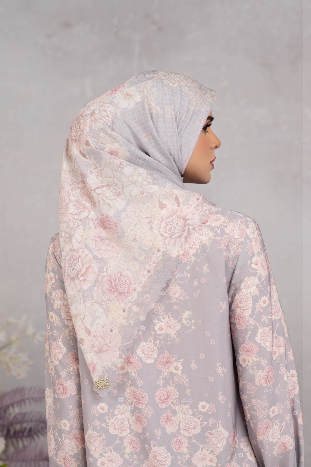 (Early Booking) Marjorie Dress & Scarf Set Heather Blush