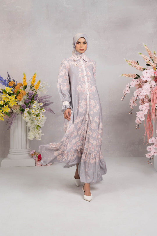 (Early Booking) Marjorie Dress & Scarf Set Heather Blush