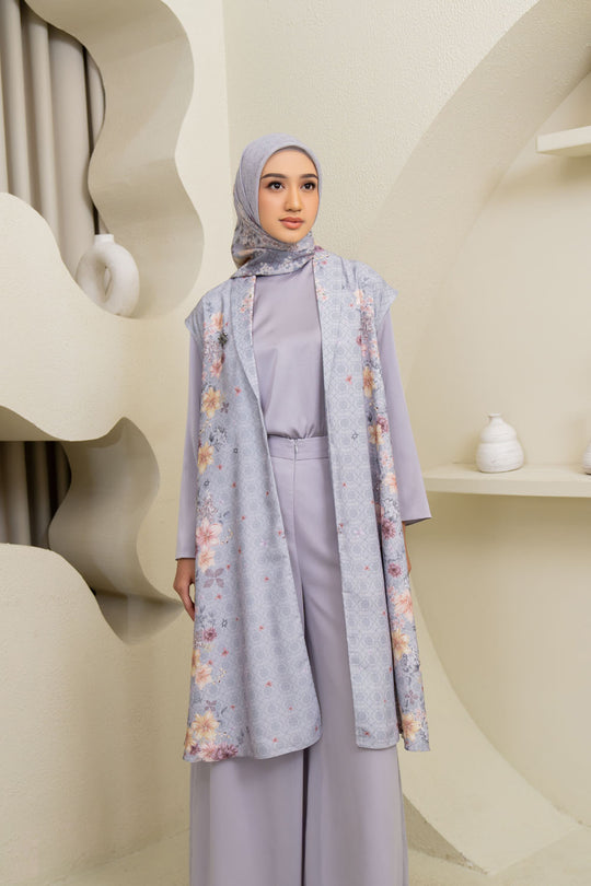 Muraya Outer & Scarf Set Pearly Silver