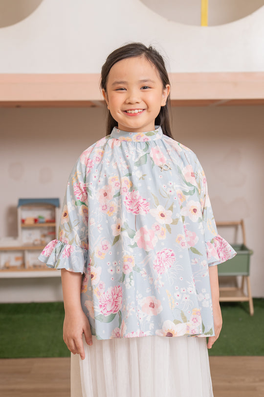 Zinnia Blouse Kids Summer Blue