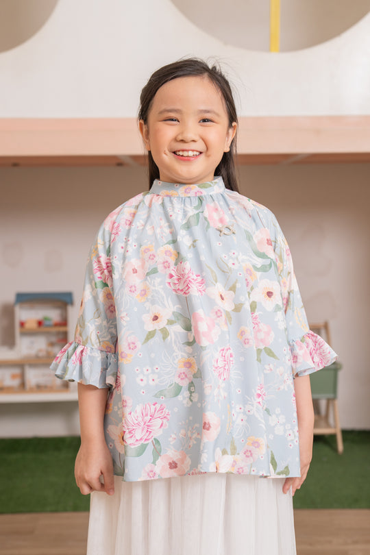 Zinnia Blouse Kids Summer Blue