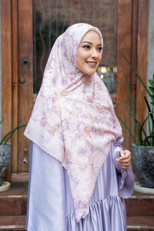 Jennia Scarf Syar'i Pinkish Orchid - Wearing Klamby