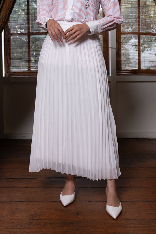 Elle Pleated Skirt (Minor) White