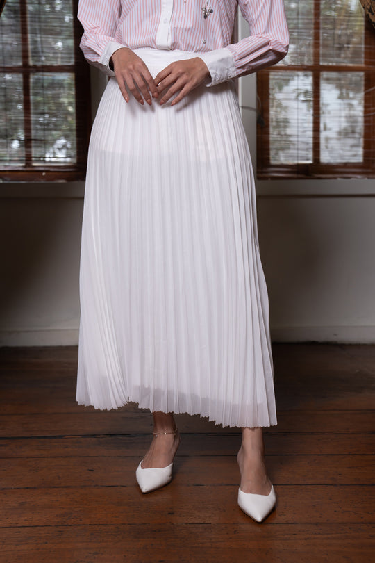 Elle Pleated Skirt (Minor) White