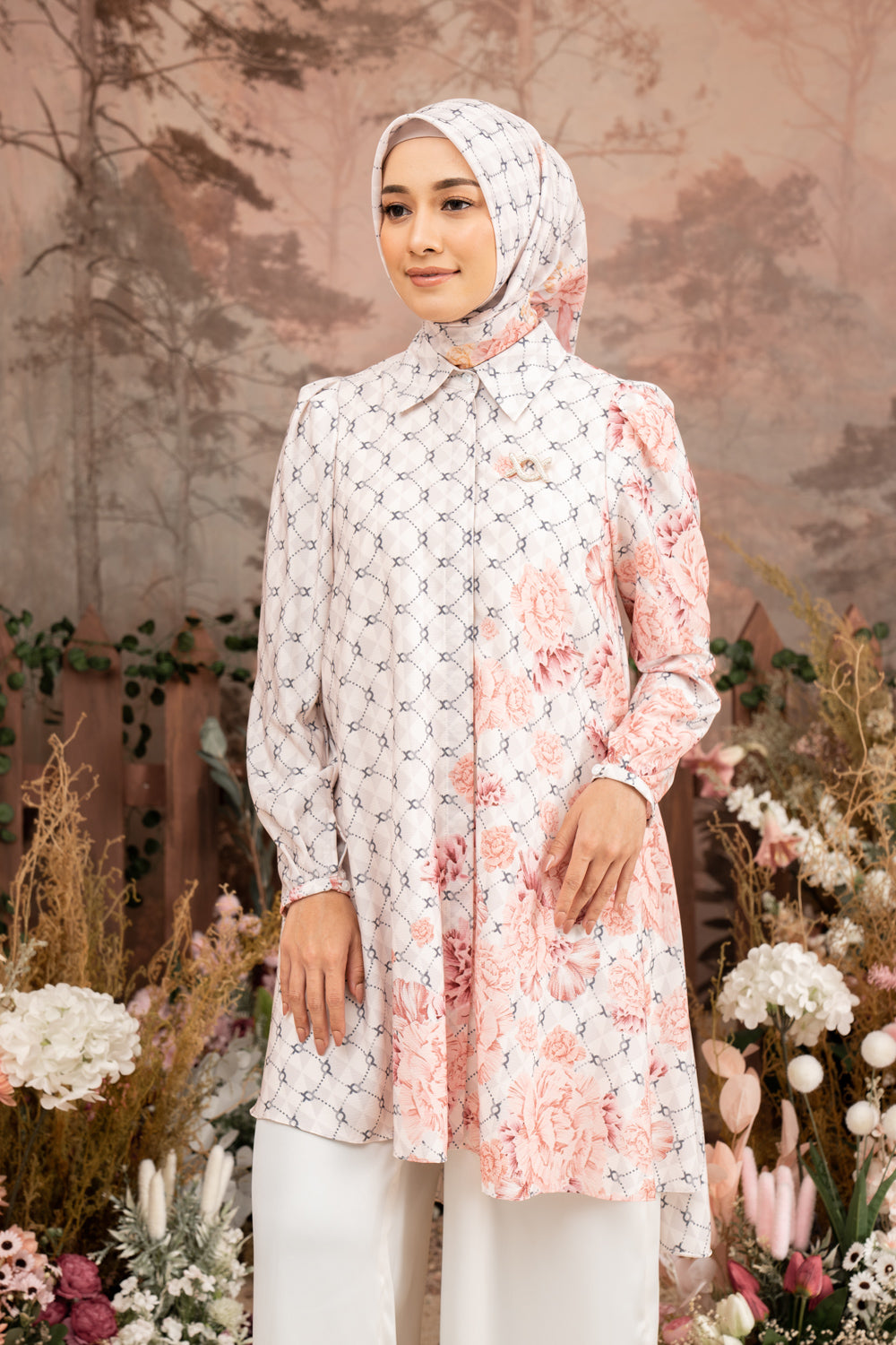 Rosette Tunic Meringue