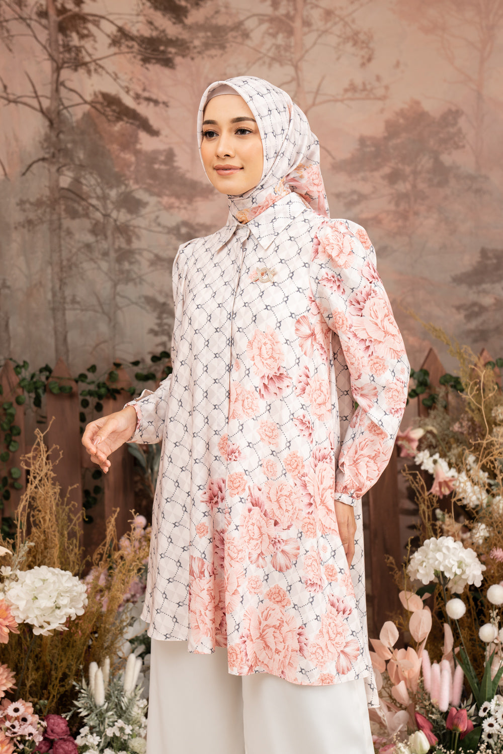 Rosette Tunic Meringue