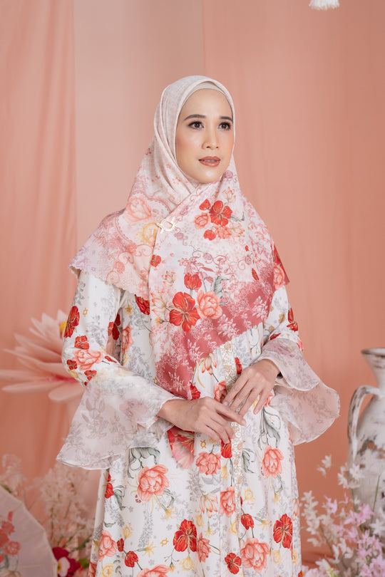 Dayana Dress & Scarf Syar’i Set Soft Saffron