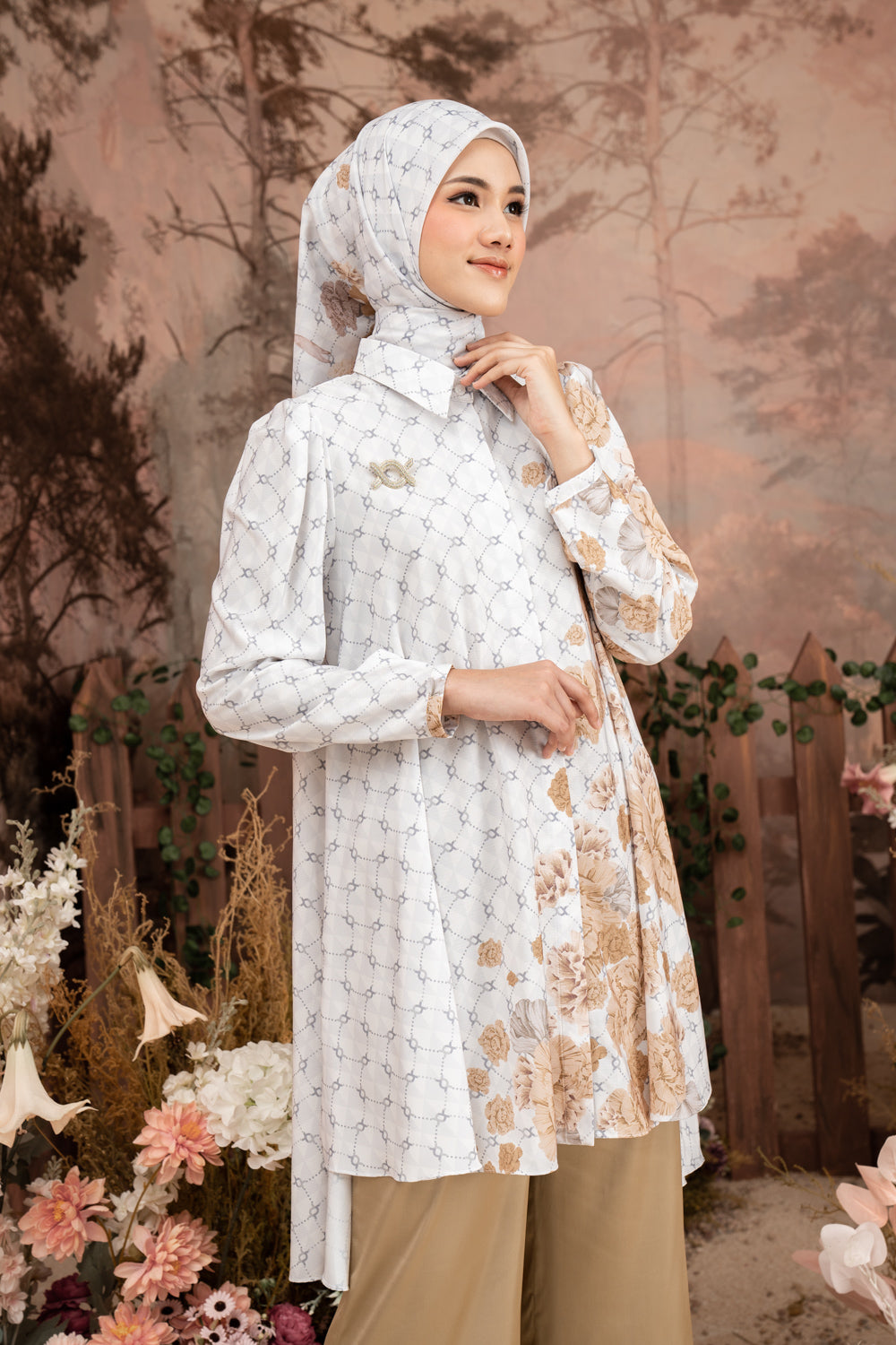 Rosette Tunic Frostbloom