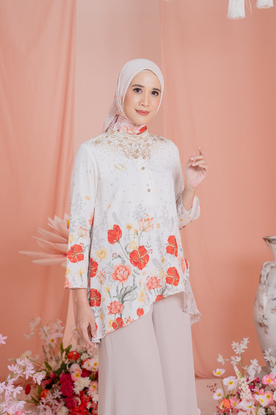 Dayana Blouse & Scarf Syar’i Set Soft Saffron