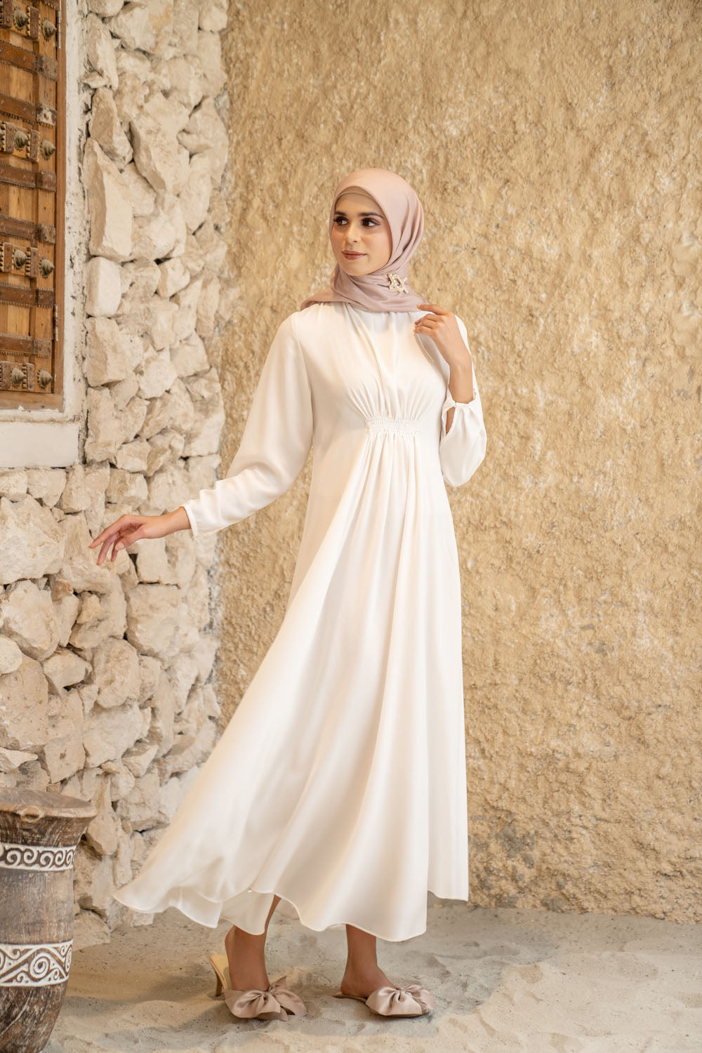 Marella Abaya Outer Tranquil White