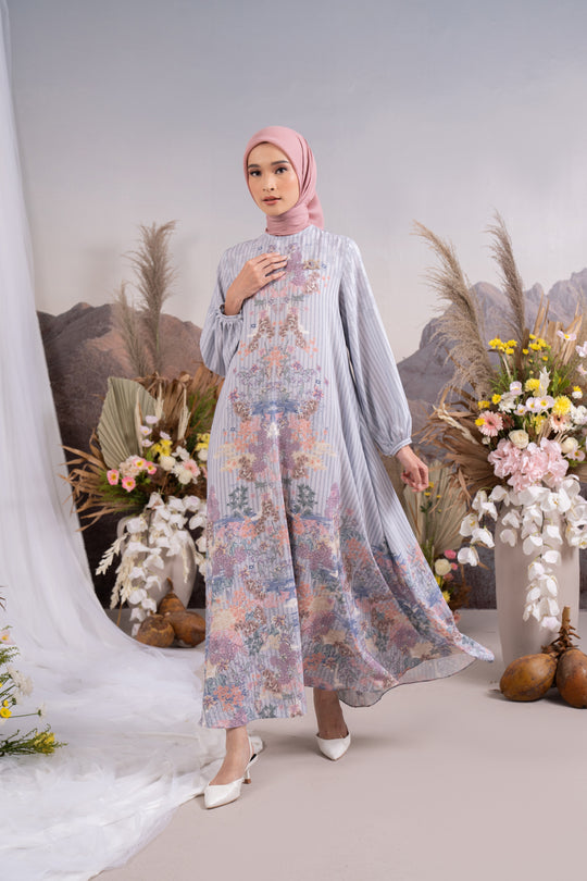 Arcelia Dress Moonlit Meadow - Wearing Klamby