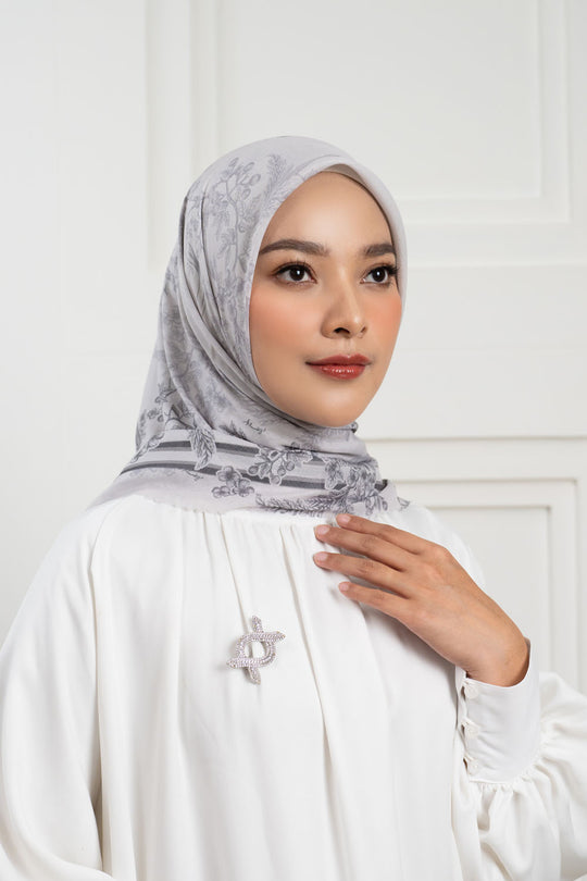 Ruby Scarf White Marble