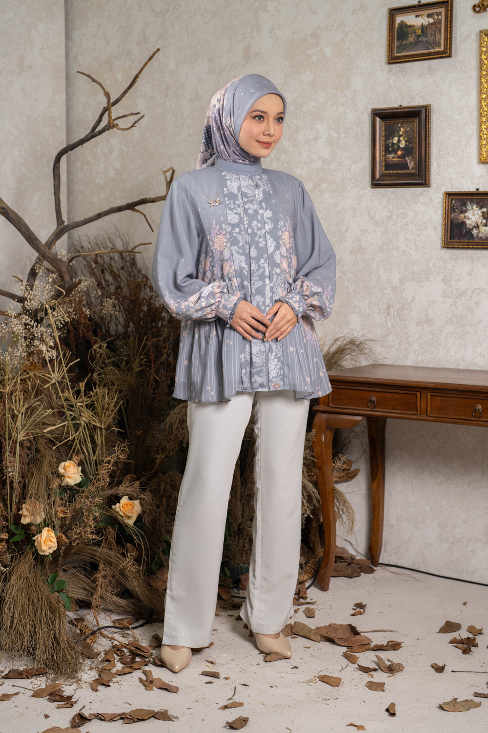 Nahira Blouse Dove Ashes