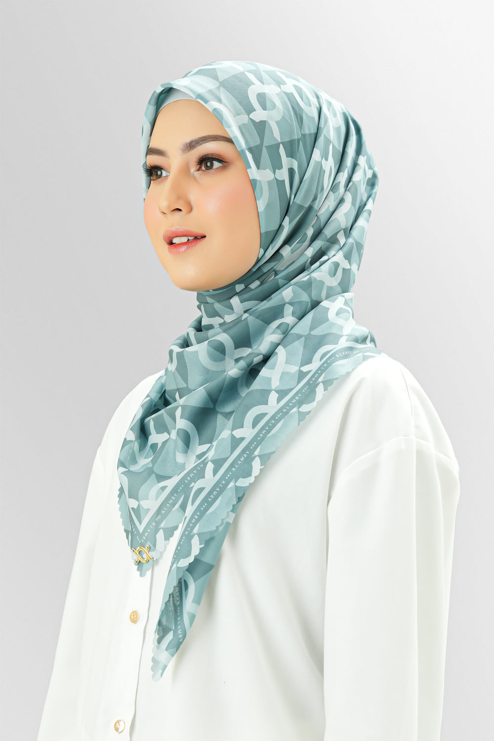 Grande Monogram Scarf 68 Granite Green