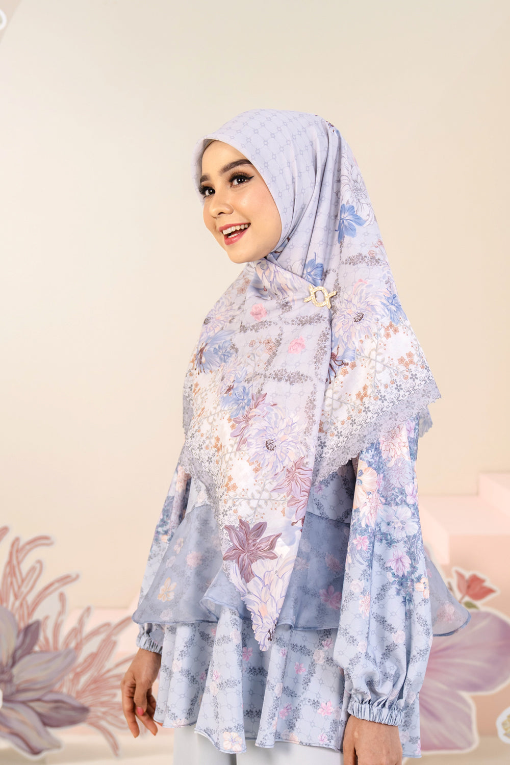 Ariana Scarf Syar'i Silvered Grace - Wearing Klamby