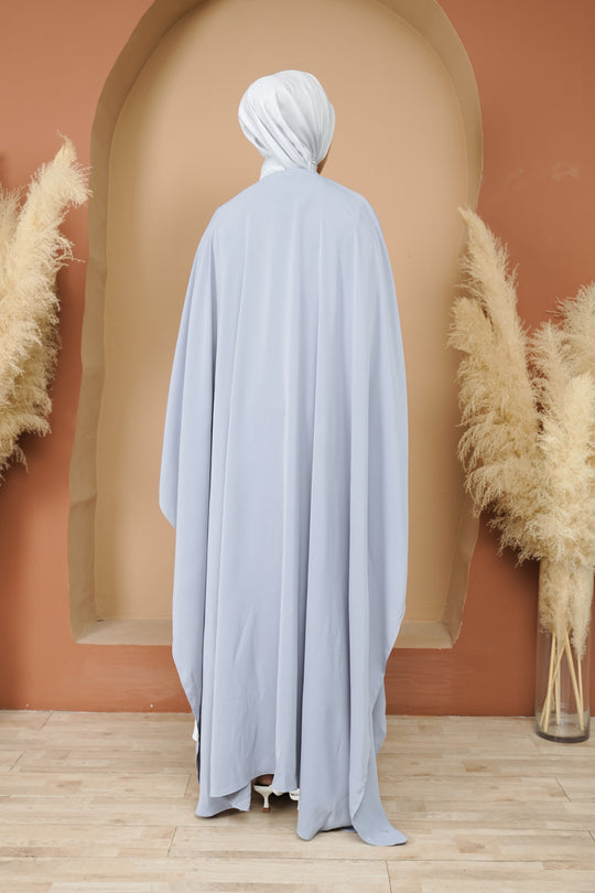 Ashilla Abaya Full Set Ice Blue - Wearing Klamby