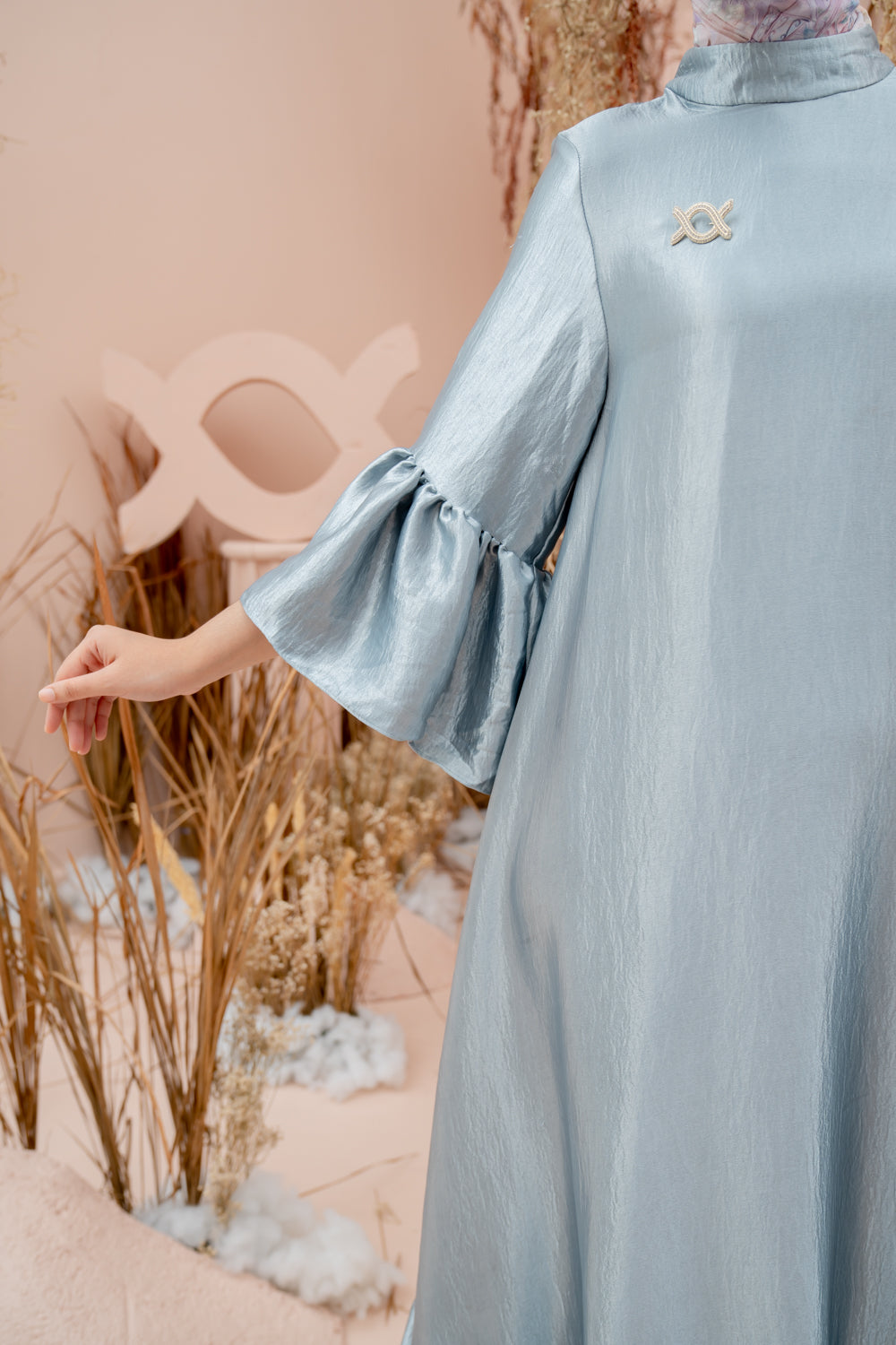 Asteria Dress Aquamarine - Wearing Klamby