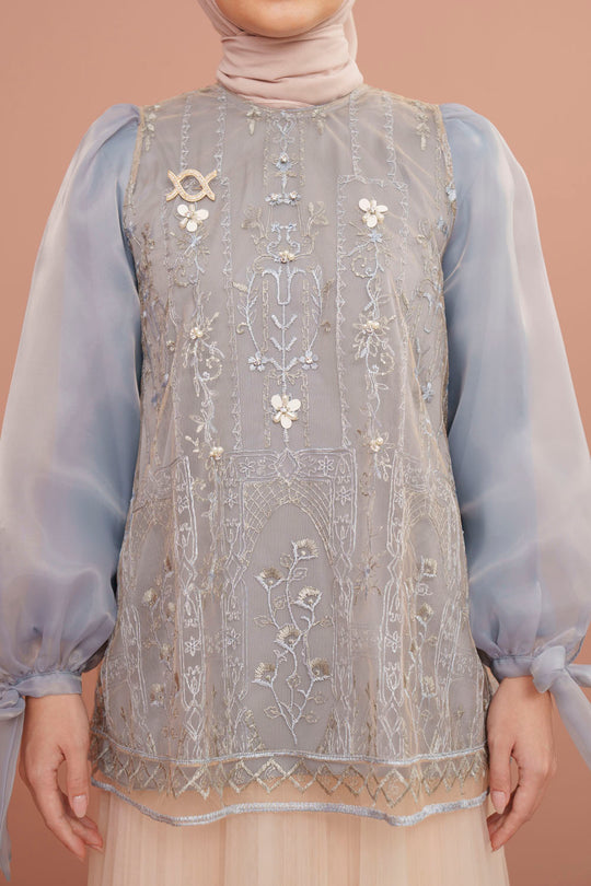 Lea Blouse Set (Minor)  Stone Blue